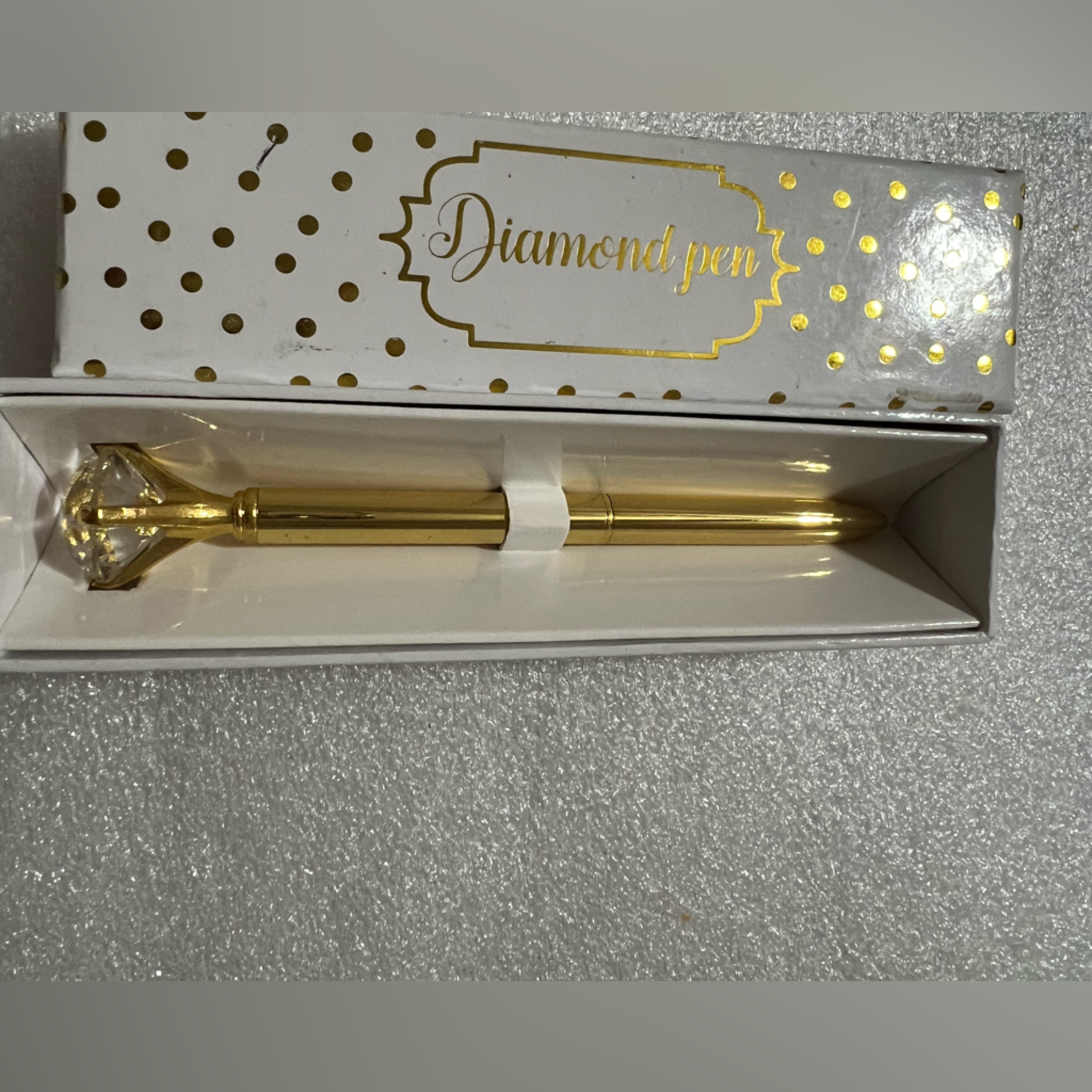 Diamond Pen Brand Beautiful Gold Plated Pen Nwt In Original Gift Box